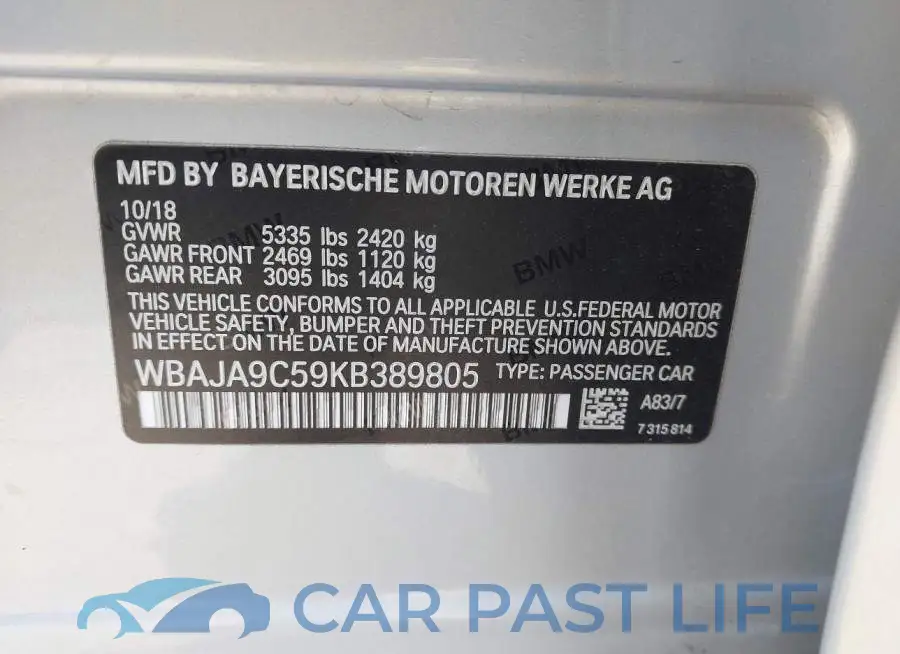 WBAJA9C59KB389805# 9