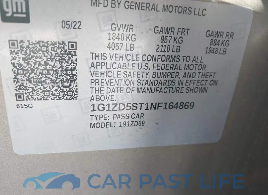 1G1ZD5ST1NF164869# 9