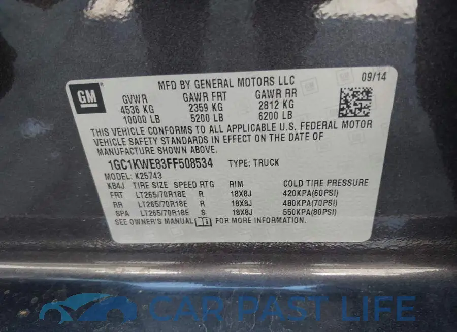 1GC1KWE83FF508534# 9