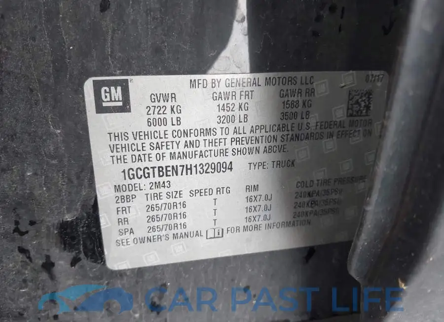 1GCGTBEN7H1329094# 9