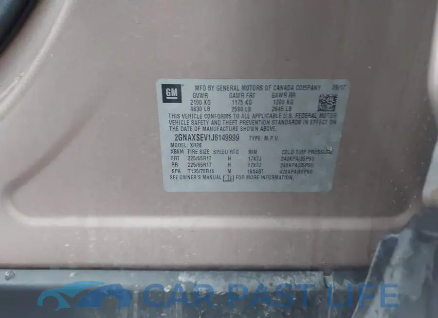 2GNAXSEV1J6149999# 9