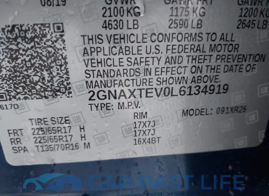 2GNAXTEV0L6134919# 9
