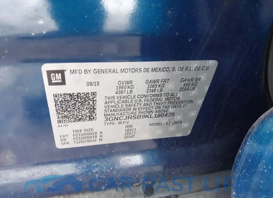 3GNCJRSB9KL180475# 9
