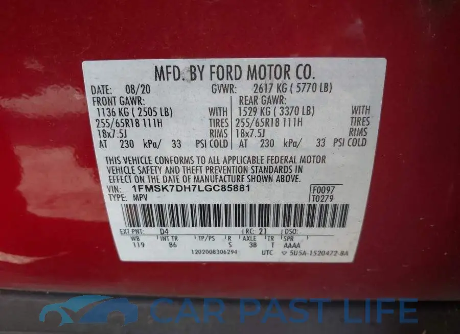 1FMSK7DH7LGC85881# 9