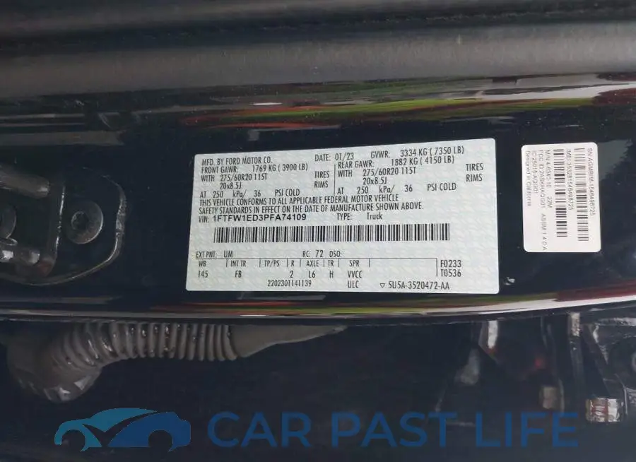 1FTFW1ED3PFA74109# 9