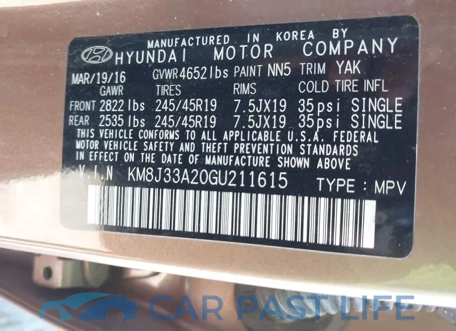 KM8J33A20GU211615# 9