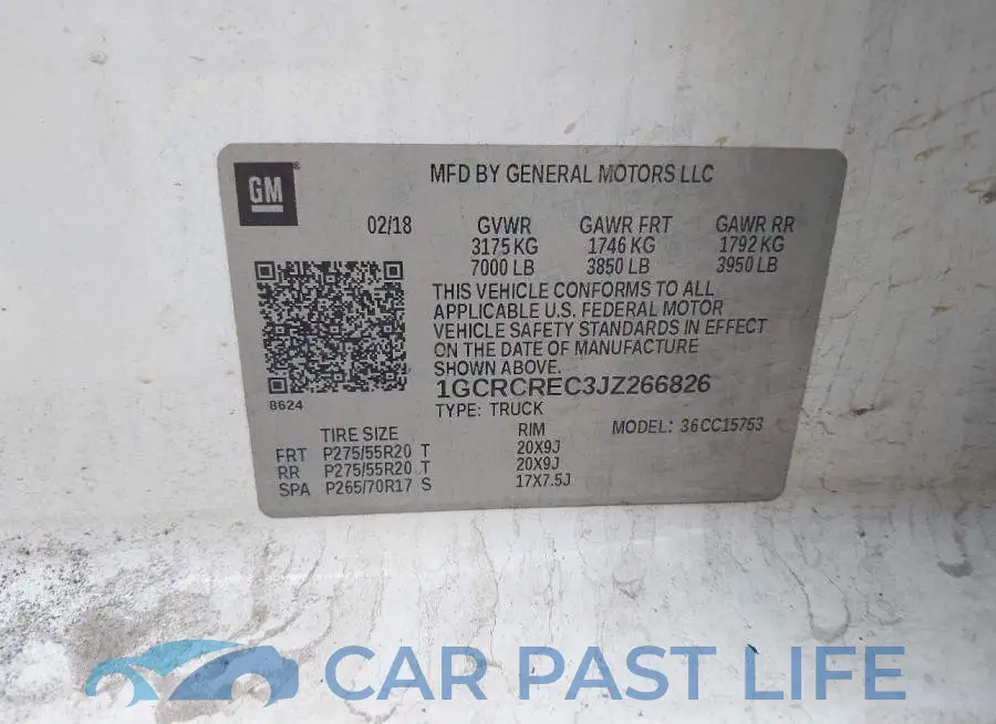 1GCRCREC3JZ266826# 9