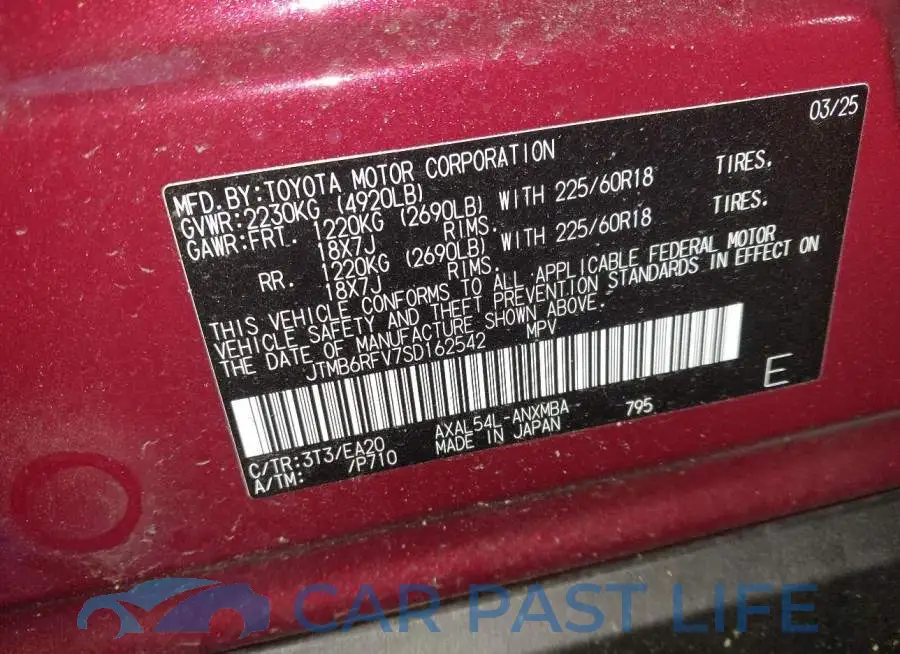 JTMB6RFV7SD162542# 9