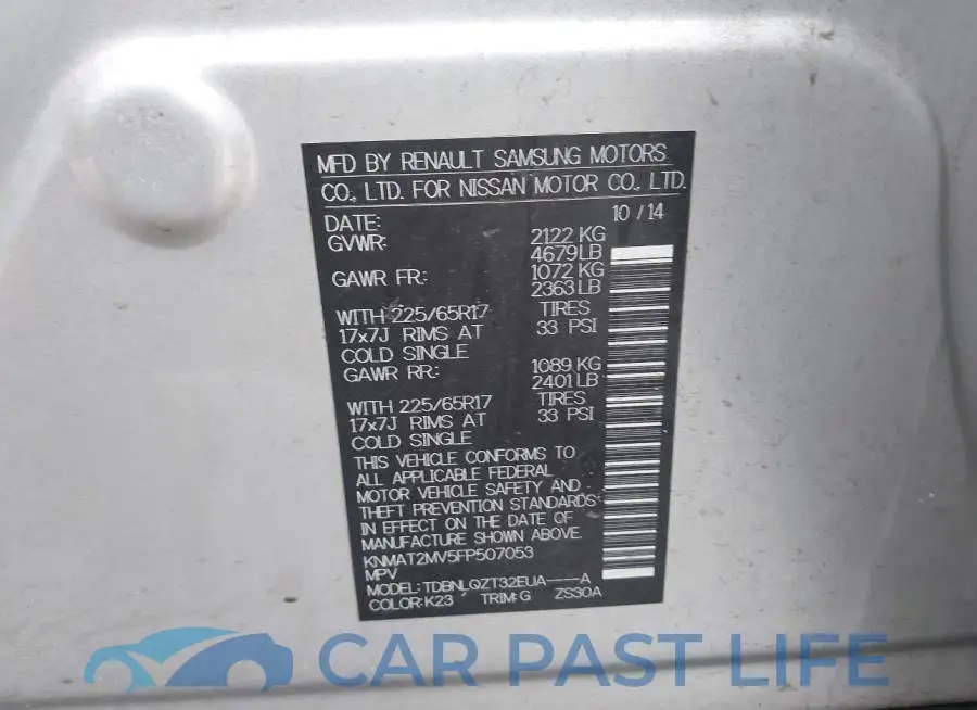 KNMAT2MV5FP507053# 9
