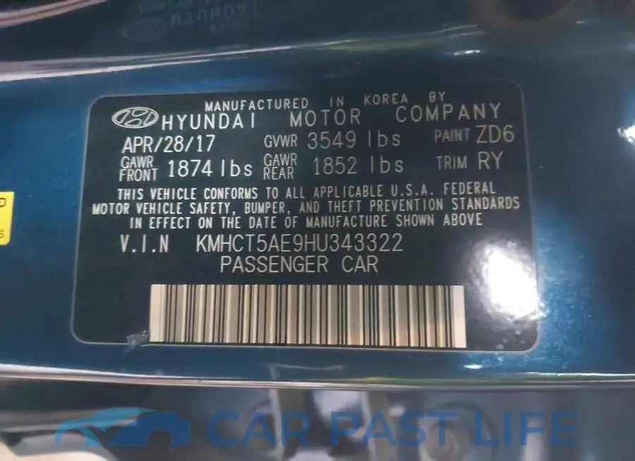 KMHCT5AE9HU343322# 9