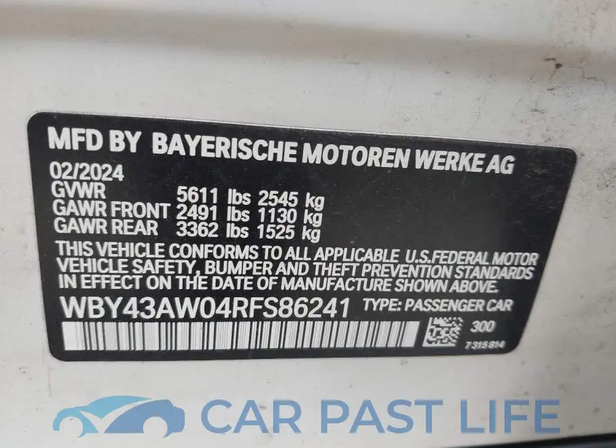 WBY43AW04RFS86241# 9