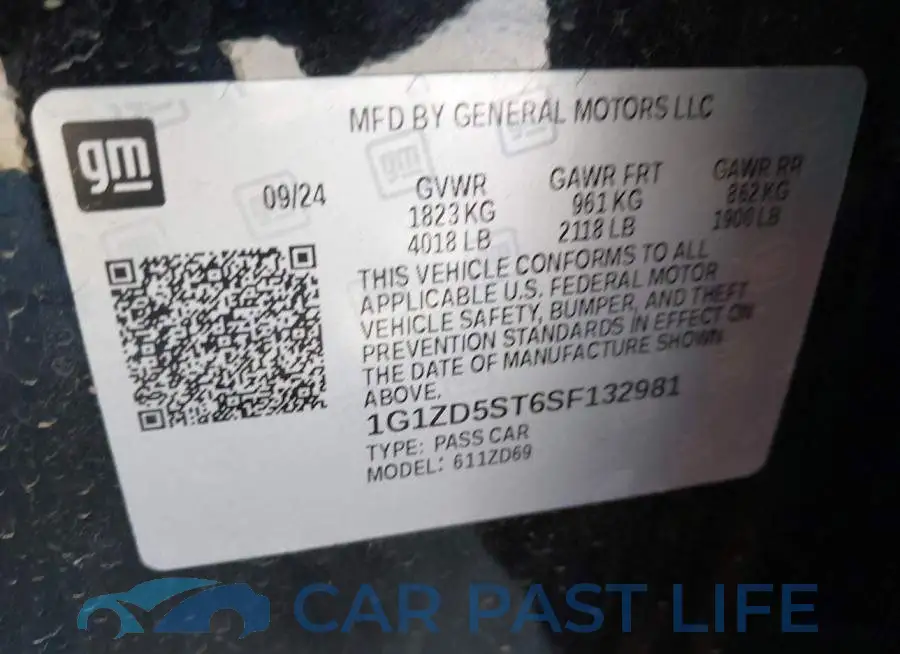 1G1ZD5ST6SF132981# 9