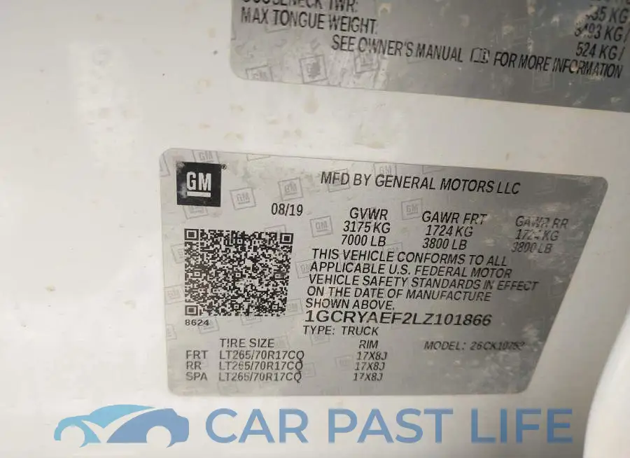 1GCRYAEF2LZ101866# 4