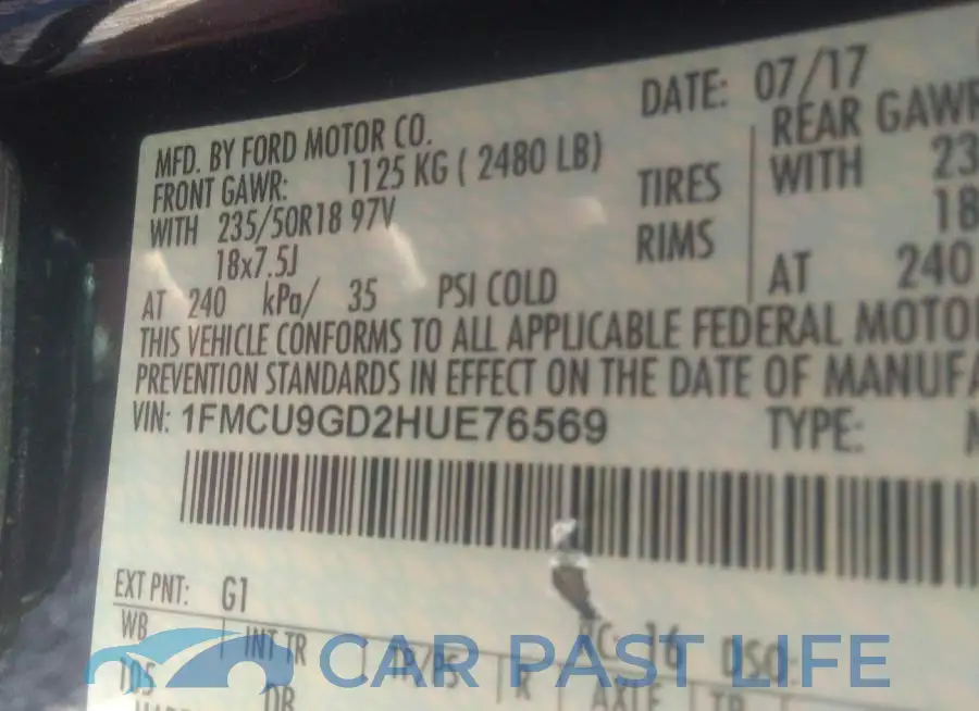 1FMCU9GD2HUE76569# 9