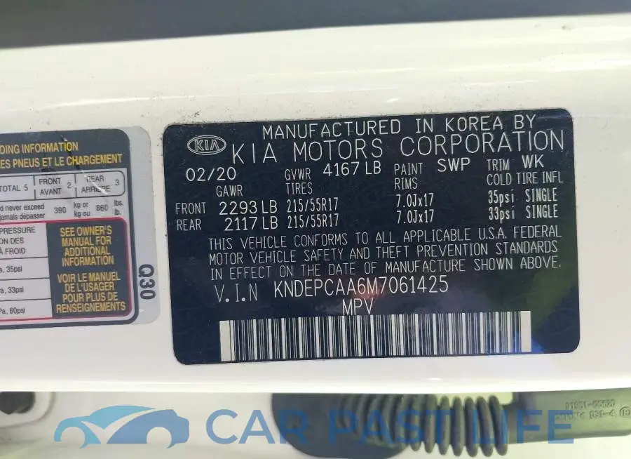 KNDEPCAA6M7061425# 9