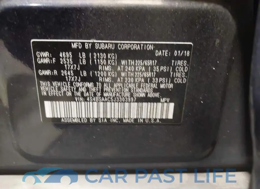 4S4BSAAC5J3303997# 9