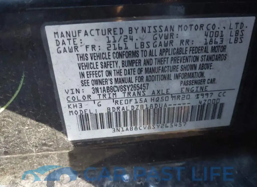 3N1AB8CV8SY265457# 9