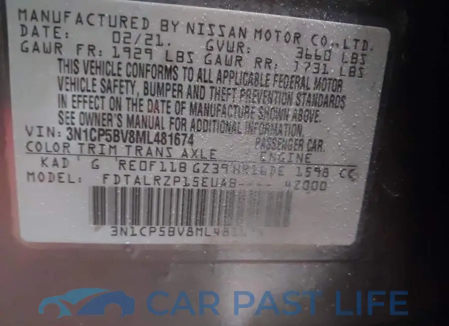 3N1CP5BV8ML481674# 9