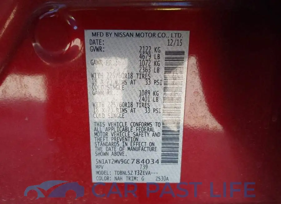 5N1AT2MV9GC784034# 9