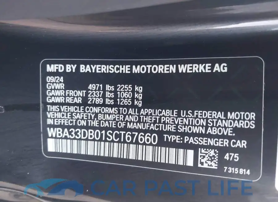 WBA33DB01SCT67660# 9