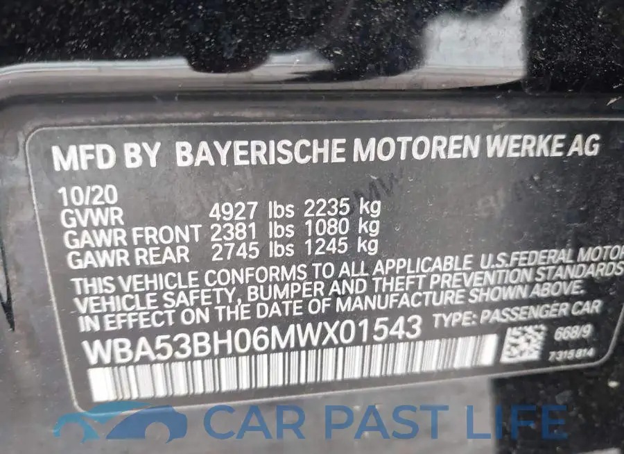 WBA53BH06MWX01543# 9