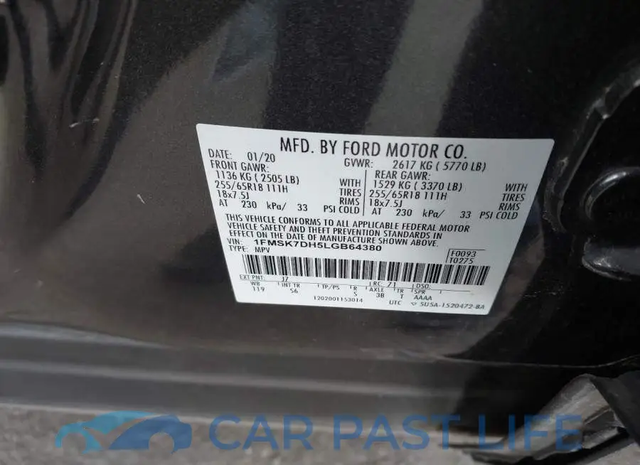 1FMSK7DH5LGB64380# 9