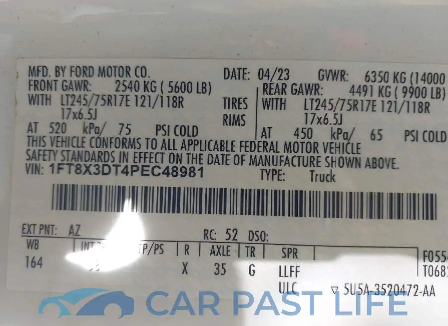 1FT8X3DT4PEC48981# 8
