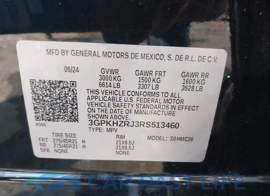 3GPKHZRJ3RS513460# 9