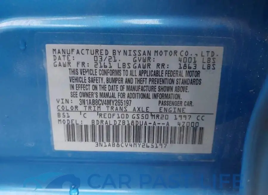 3N1AB8CV4MY265197# 9
