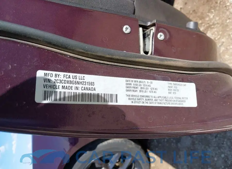 2C3CDXBG6NH231593# 9