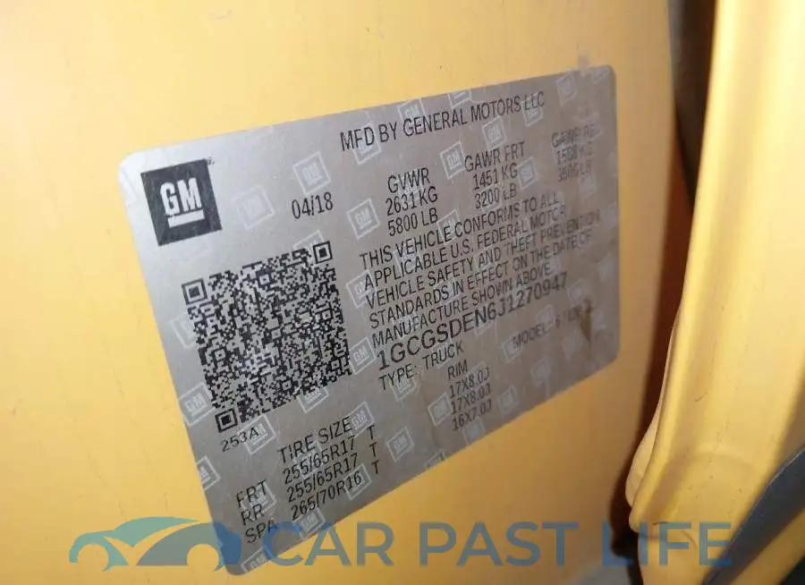 1GCGSDEN6J1270947# 9