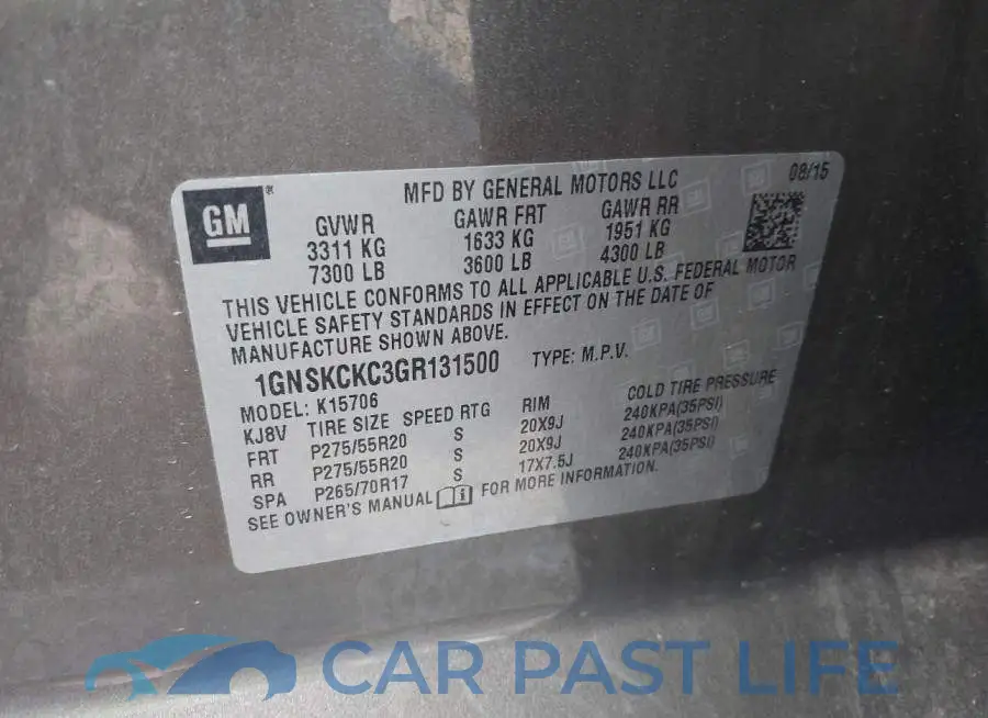 1GNSKCKC3GR131500# 9