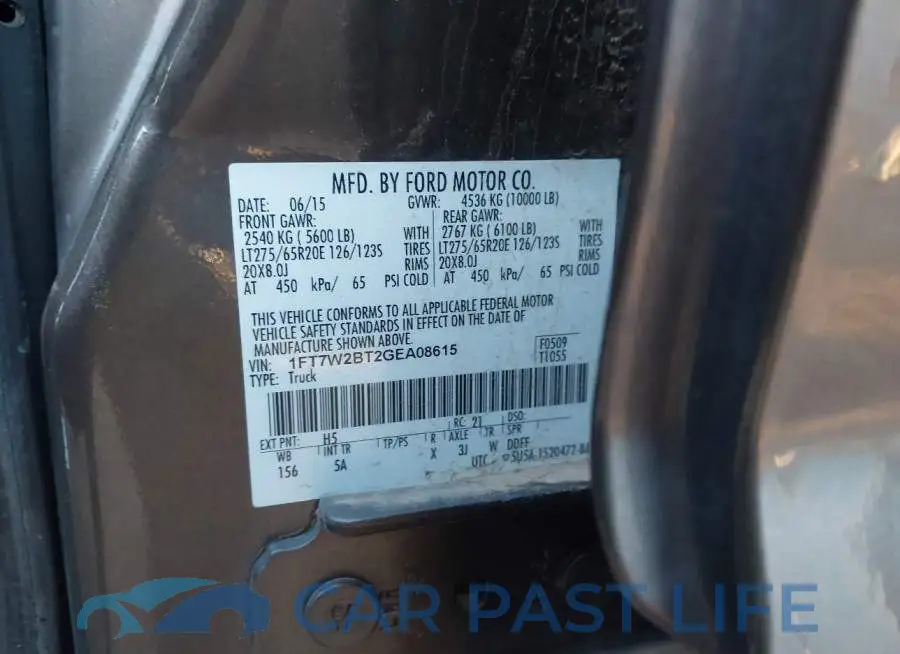 1FT7W2BT2GEA08615# 9