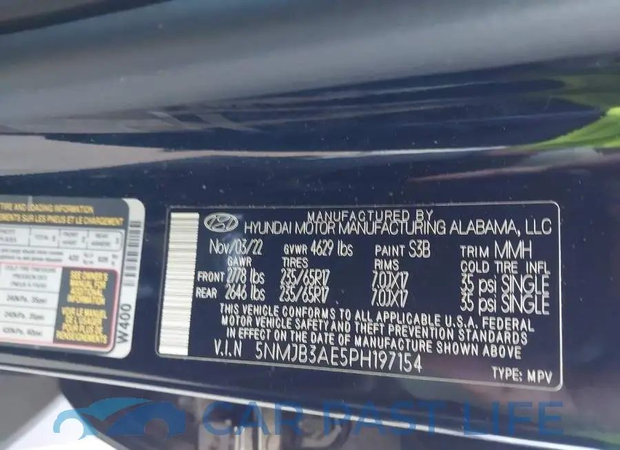 5NMJB3AE5PH197154# 9