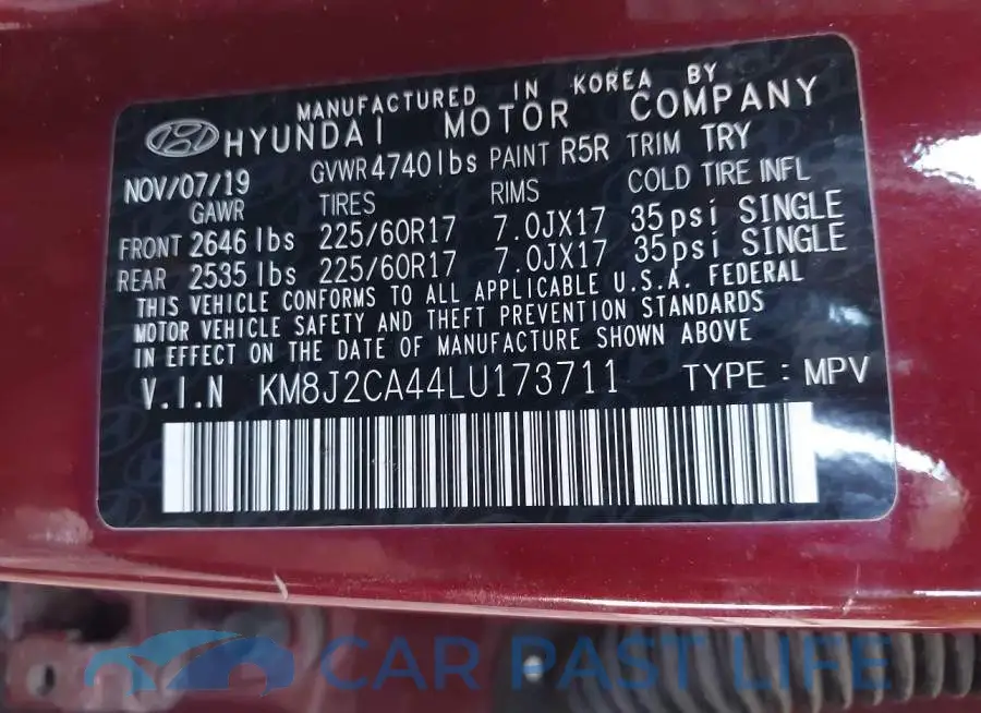 KM8J2CA44LU173711# 9