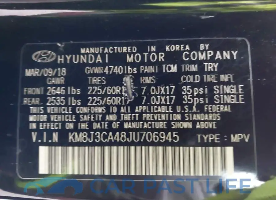 KM8J3CA48JU706945# 9