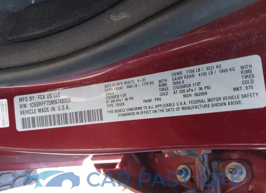 1C6SRFFT5MN748052# 9