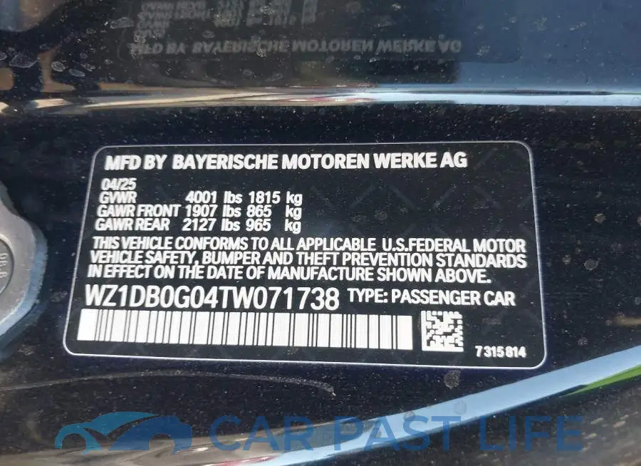 WZ1DB0G04TW071738# 9