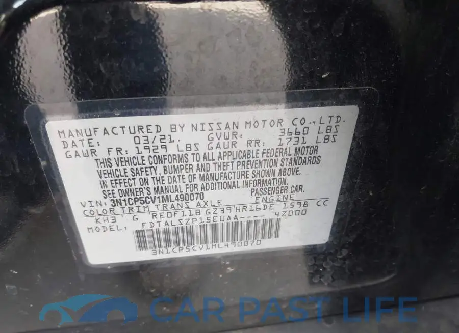 3N1CP5CV1ML490070# 9
