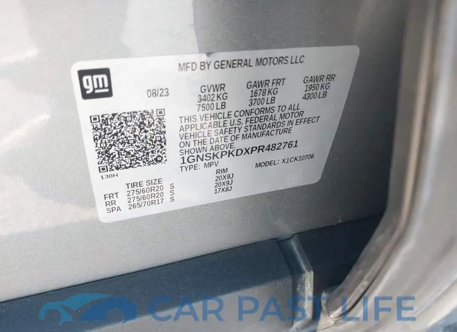 1GNSKPKDXPR482761# 9