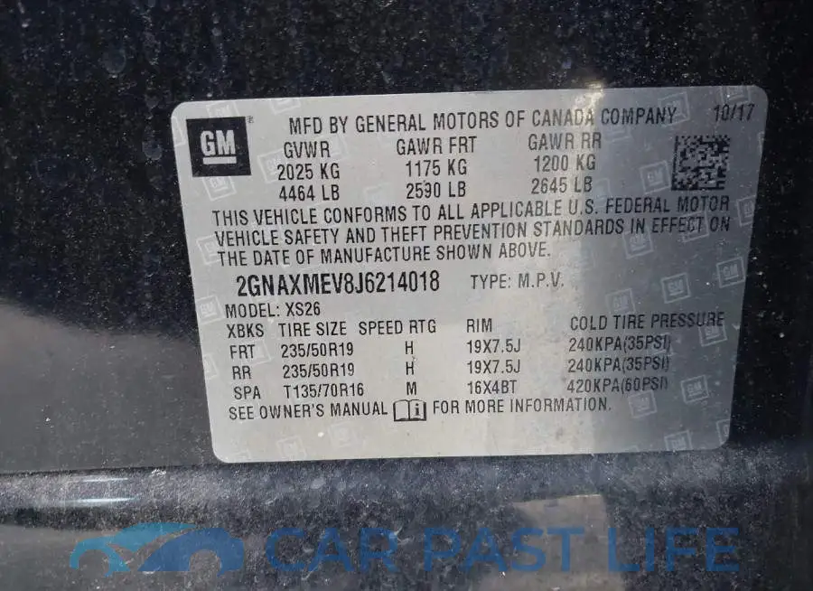 2GNAXMEV8J6214018# 9