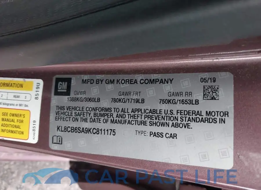 KL8CB6SA9KC811175# 9