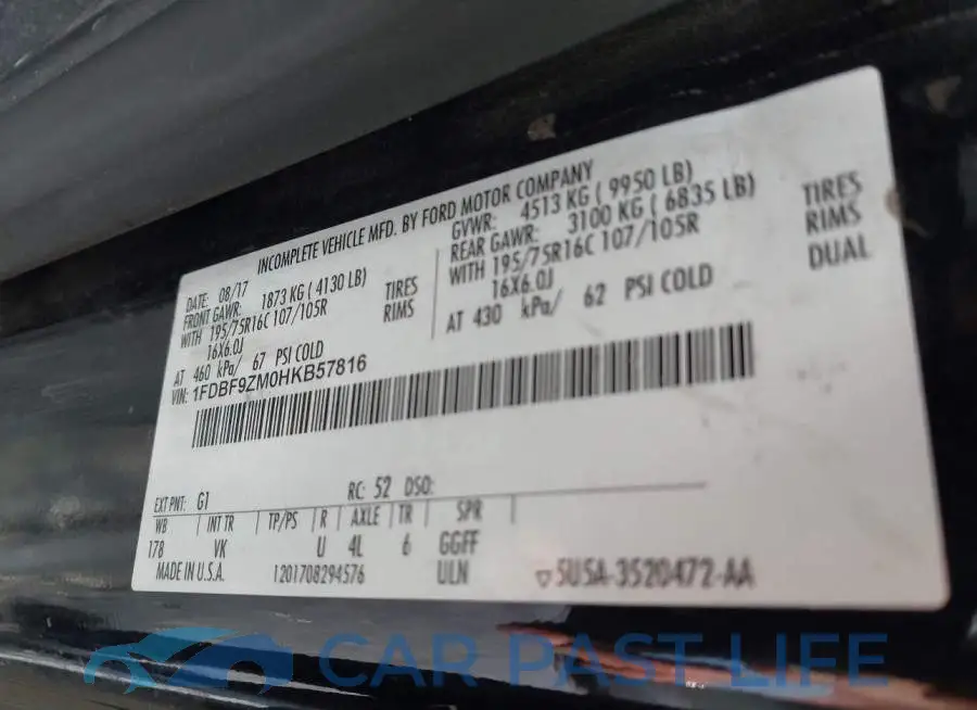 1FDBF9ZM0HKB57816# 9