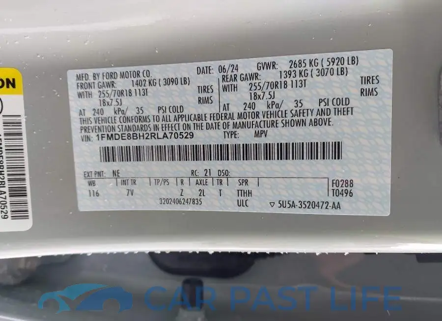 1FMDE8BH2RLA70529# 9