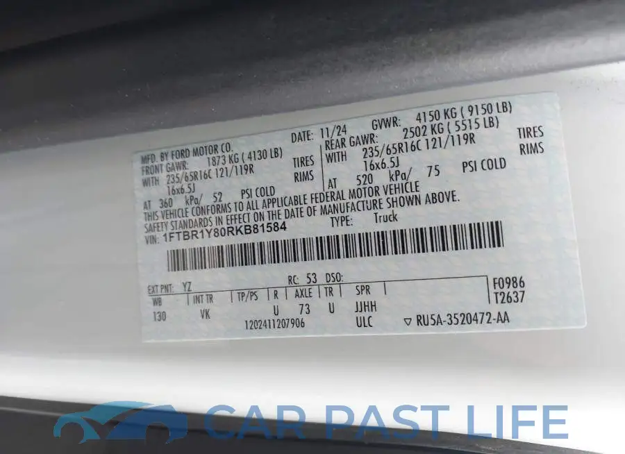 1FTBR1Y80RKB81584# 9