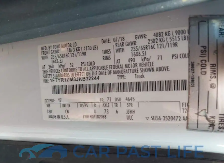 1FTYR1ZM3JKB32244# 9
