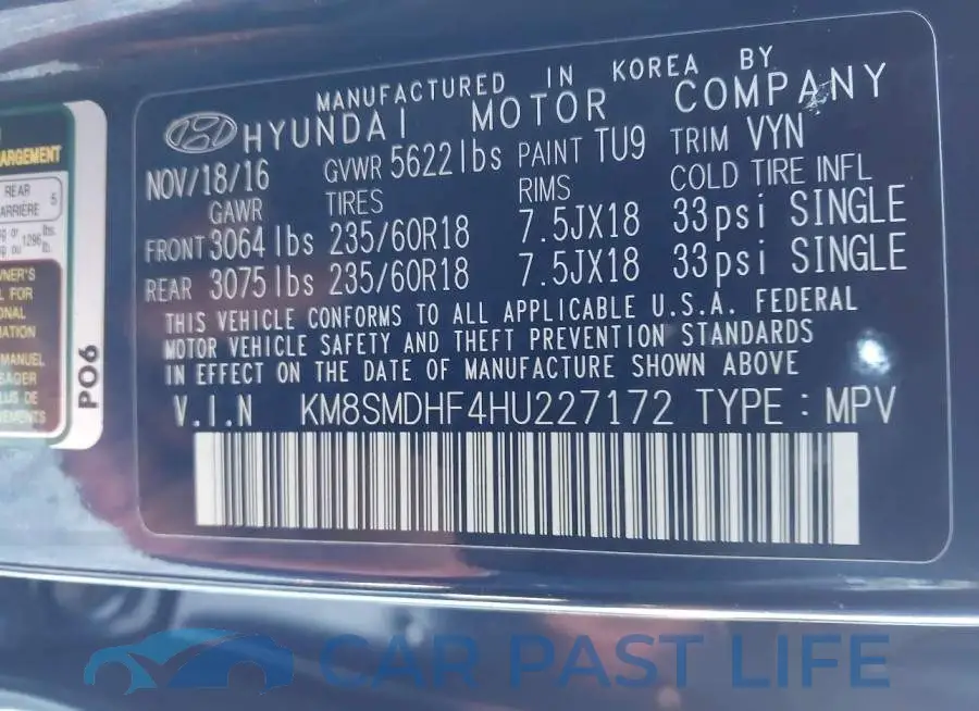 KM8SMDHF4HU227172# 9