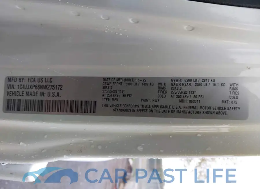 1C4JJXP68NW275172# 9