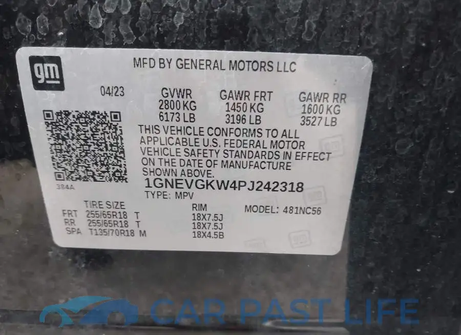 1GNEVGKW4PJ242318# 9