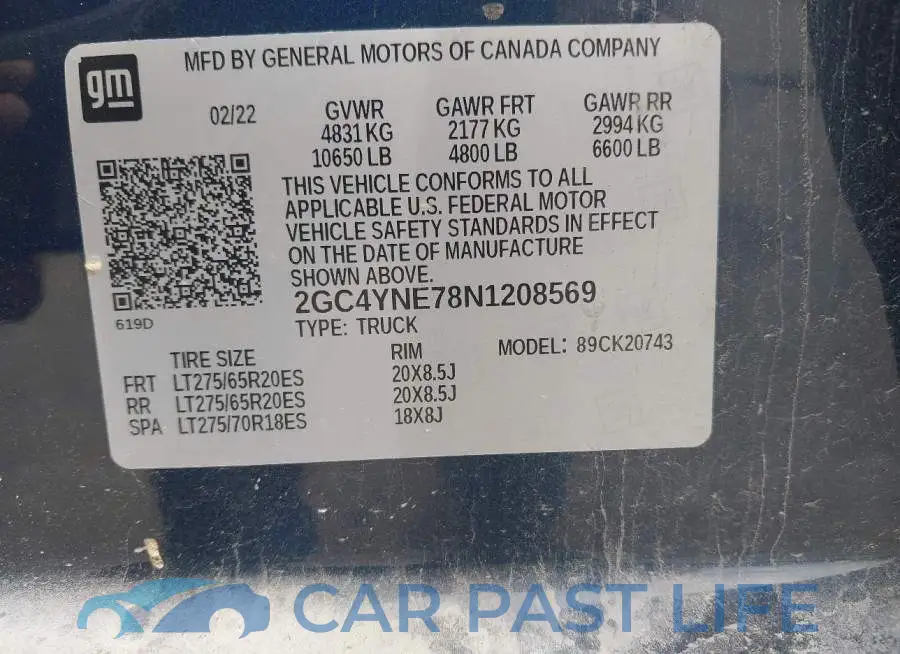 2GC4YNE78N1208569# 8